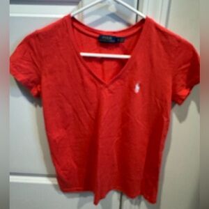 Ralph Lauren Women's Scarlet V-Neck Tee